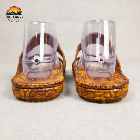 J-Slips Hawaii Slide Comfort Sandals Brown Slip On Unisex Size W9 M7.5 - Picture 6 of 9